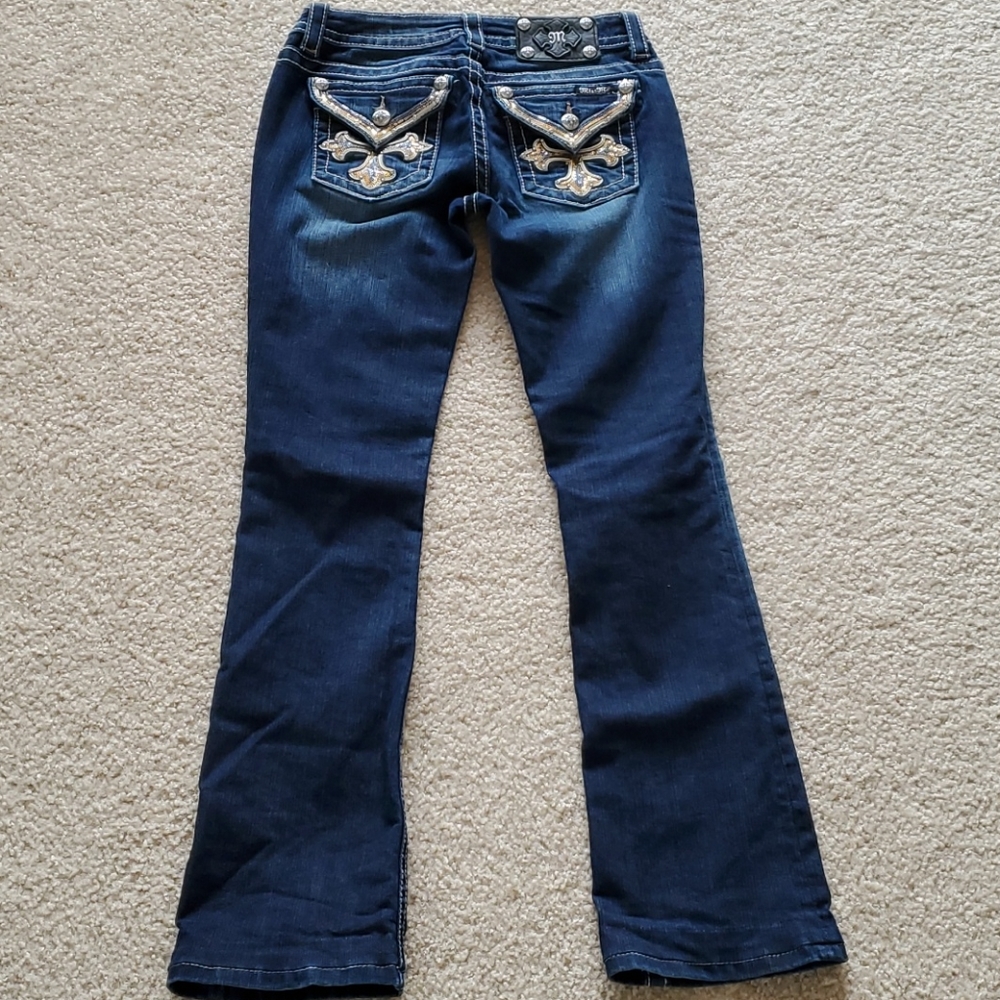 Miss Me cross pockets boot cut jeans size 27